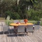 vidaXL Juego de comedor de jardín 7 piezas ratán sintético gris vidaXL Juego de comedor de jardín 7 piezas ratán sintético gris