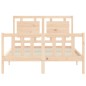 vidaXL Estructura de cama con cabecero madera maciza 140x190 cm