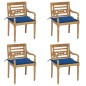 vidaXL Sillas Batavia 4 unidades madera maciza de teca con cojines vidaXL Sillas Batavia 4 unidades madera maciza de teca con cojines