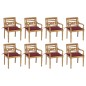 vidaXL Sillas Batavia 8 unidades madera maciza de teca con cojines vidaXL Sillas Batavia 8 unidades madera maciza de teca con cojines
