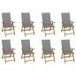 vidaXL Sillas de jardín plegables y cojines 8 uds madera maciza acacia vidaXL Sillas de jardín plegables y cojines 8 uds madera maciza acacia