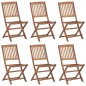 vidaXL Sillas de jardín plegables 6 uds y cojines madera maciza acacia vidaXL Sillas de jardín plegables 6 uds y cojines madera maciza acacia