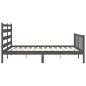 vidaXL Estructura de cama matrimonio con cabecero madera maciza gris vidaXL Estructura de cama matrimonio con cabecero madera maciza gris