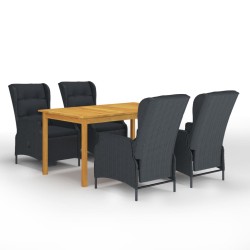 vidaXL Juego de comedor para jardín de 5 piezas gris oscuro