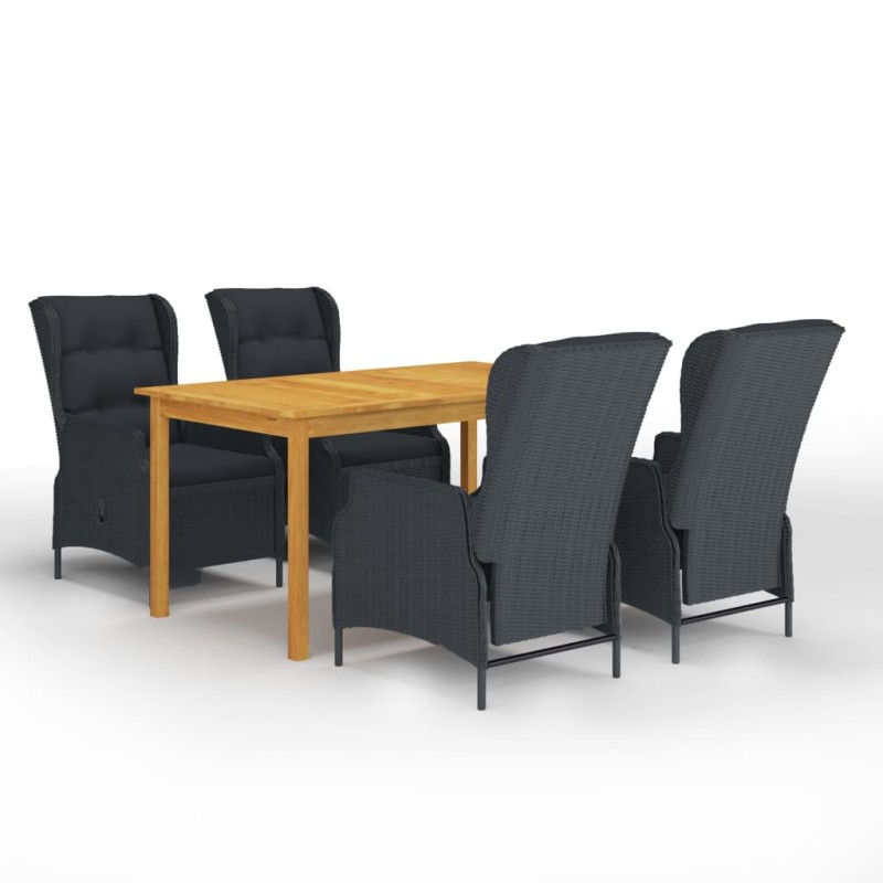 vidaXL Juego de comedor para jardín de 5 piezas gris oscuro vidaXL Juego de comedor para jardín de 5 piezas gris oscuro