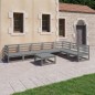 vidaXL Muebles de jardín 8 piezas gris madera de pino maciza vidaXL Muebles de jardín 8 piezas gris madera de pino maciza