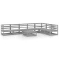 vidaXL Muebles de jardín 8 piezas gris madera de pino maciza vidaXL Muebles de jardín 8 piezas gris madera de pino maciza