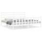 vidaXL Estructura de cama con cabecero madera maciza blanco 200x200 cm vidaXL Estructura de cama con cabecero madera maciza blanco 200x200 cm