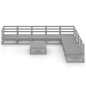 vidaXL Muebles de jardín 9 piezas gris madera de pino maciza vidaXL Muebles de jardín 9 piezas gris madera de pino maciza