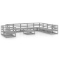 vidaXL Muebles de jardín 11 piezas gris madera de pino maciza vidaXL Muebles de jardín 11 piezas gris madera de pino maciza