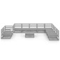 vidaXL Muebles de jardín 11 piezas gris madera de pino maciza vidaXL Muebles de jardín 11 piezas gris madera de pino maciza