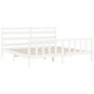 vidaXL Estructura de cama con cabecero madera maciza blanco 200x200 cm vidaXL Estructura de cama con cabecero madera maciza blanco 200x200 cm
