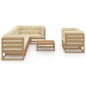 vidaXL Juego de muebles de jardín 9 pzas y cojines madera maciza pino