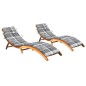 vidaXL Tumbonas 2 unidades con cojines madera maciza de acacia vidaXL Tumbonas 2 unidades con cojines madera maciza de acacia