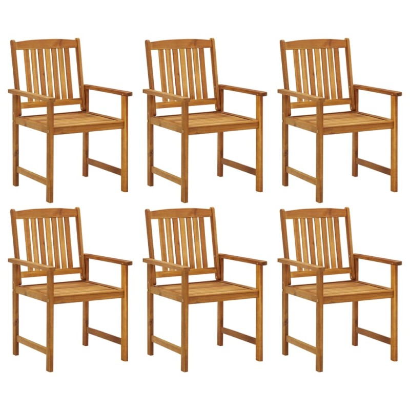 vidaXL Sillas de jardín 6 unidades madera maciza de acacia vidaXL Sillas de jardín 6 unidades madera maciza de acacia