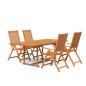 vidaXL Juego de comedor de jardín 5 piezas madera maciza de acacia vidaXL Juego de comedor de jardín 5 piezas madera maciza de acacia