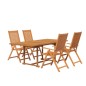 vidaXL Juego de comedor de jardín 5 piezas madera maciza de acacia vidaXL Juego de comedor de jardín 5 piezas madera maciza de acacia