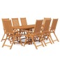vidaXL Juego de comedor para jardín 9 piezas madera maciza de acacia vidaXL Juego de comedor para jardín 9 piezas madera maciza de acacia