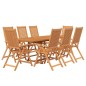 vidaXL Juego de comedor para jardín 9 piezas madera maciza de acacia vidaXL Juego de comedor para jardín 9 piezas madera maciza de acacia