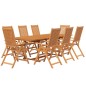 vidaXL Juego de comedor para jardín 9 piezas madera maciza de acacia vidaXL Juego de comedor para jardín 9 piezas madera maciza de acacia