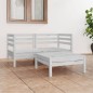 vidaXL Juego de muebles de jardín 3 pzas madera maciza de pino blanco vidaXL Juego de muebles de jardín 3 pzas madera maciza de pino blanco