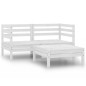 vidaXL Juego de muebles de jardín 3 pzas madera maciza de pino blanco vidaXL Juego de muebles de jardín 3 pzas madera maciza de pino blanco