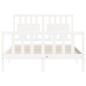 vidaXL Estructura de cama con cabecero madera maciza blanco 120x200 cm vidaXL Estructura de cama con cabecero madera maciza blanco 120x200 cm
