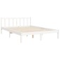 vidaXL Estructura de cama con cabecero madera maciza blanco 120x200 cm vidaXL Estructura de cama con cabecero madera maciza blanco 120x200 cm