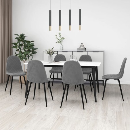 vidaXL Sillas de comedor giratorias 6 uds terciopelo gris claro