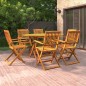 vidaXL Set de comedor de jardín 7 piezas madera maciza de acacia vidaXL Set de comedor de jardín 7 piezas madera maciza de acacia