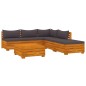vidaXL Muebles de jardín 6 piezas con cojines madera maciza de acacia vidaXL Muebles de jardín 6 piezas con cojines madera maciza de acacia