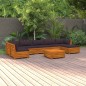 vidaXL Muebles de jardín 8 piezas con cojines madera maciza de acacia 
