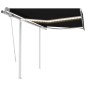 vidaXL Toldo manual retráctil con luz LED gris antracita 3x2,5 m vidaXL Toldo manual retráctil con luz LED gris antracita 3x2,5 m