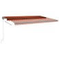 vidaXL Toldo retráctil manual con luz LED naranja y marrón 500x300 cm vidaXL Toldo retráctil manual con luz LED naranja y marrón 500x300 cm