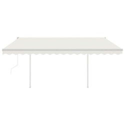 vidaXL Toldo automático con LED y sensor de viento crema 4x3 m