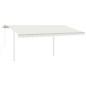 vidaXL Toldo automático con LED y sensor de viento crema 4x3 m vidaXL Toldo automático con LED y sensor de viento crema 4x3 m