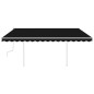 vidaXL Toldo retráctil manual con luz LED gris antracita 4x3 m vidaXL Toldo retráctil manual con luz LED gris antracita 4x3 m