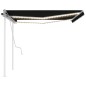 vidaXL Toldo retráctil manual con luz LED gris antracita 4x3 m vidaXL Toldo retráctil manual con luz LED gris antracita 4x3 m