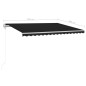 vidaXL Toldo retráctil manual con luz LED gris antracita 4x3 m vidaXL Toldo retráctil manual con luz LED gris antracita 4x3 m