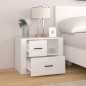 vidaXL Mesita de noche madera contrachapada blanco 60x36x45 cm vidaXL Mesita de noche madera contrachapada blanco 60x36x45 cm