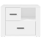 vidaXL Mesita de noche madera contrachapada blanco 60x36x45 cm vidaXL Mesita de noche madera contrachapada blanco 60x36x45 cm
