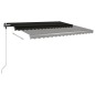 vidaXL Toldo retráctil manual con postes gris antracita 4x3 cm vidaXL Toldo retráctil manual con postes gris antracita 4x3 cm