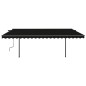 vidaXL Toldo retráctil manual con postes gris antracita 5x3 cm vidaXL Toldo retráctil manual con postes gris antracita 5x3 cm