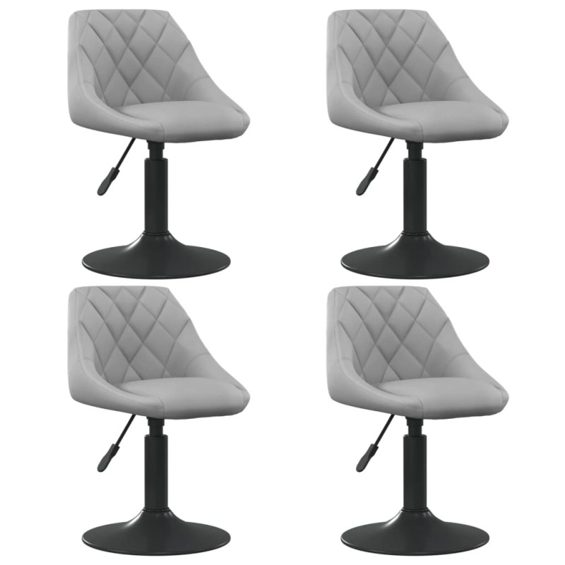 vidaXL Sillas de comedor giratorias 4 unidades terciopelo gris claro vidaXL Sillas de comedor giratorias 4 unidades terciopelo gris claro