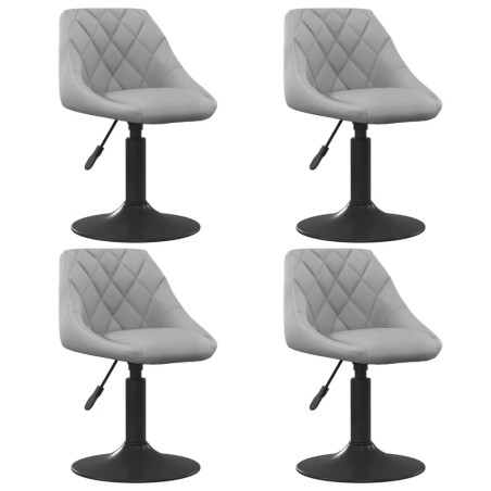 vidaXL Sillas de comedor giratorias 4 unidades terciopelo gris claro