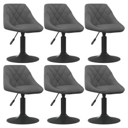 vidaXL Sillas de comedor giratorias 6 unidades terciopelo gris oscuro