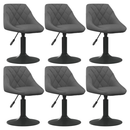 vidaXL Sillas de comedor giratorias 6 unidades terciopelo gris oscuro