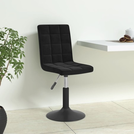 vidaXL Sillas de comedor giratorias 4 unidades terciopelo negro