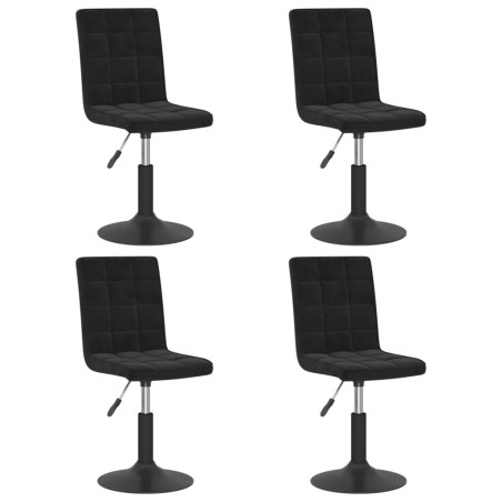 vidaXL Sillas de comedor giratorias 4 unidades terciopelo negro