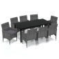 vidaXL Set de muebles jardín 9 pzas con cojines ratán sintético gris vidaXL Set de muebles jardín 9 pzas con cojines ratán sintético gris